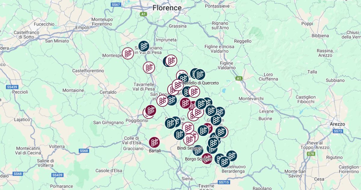 Chianti wineries map