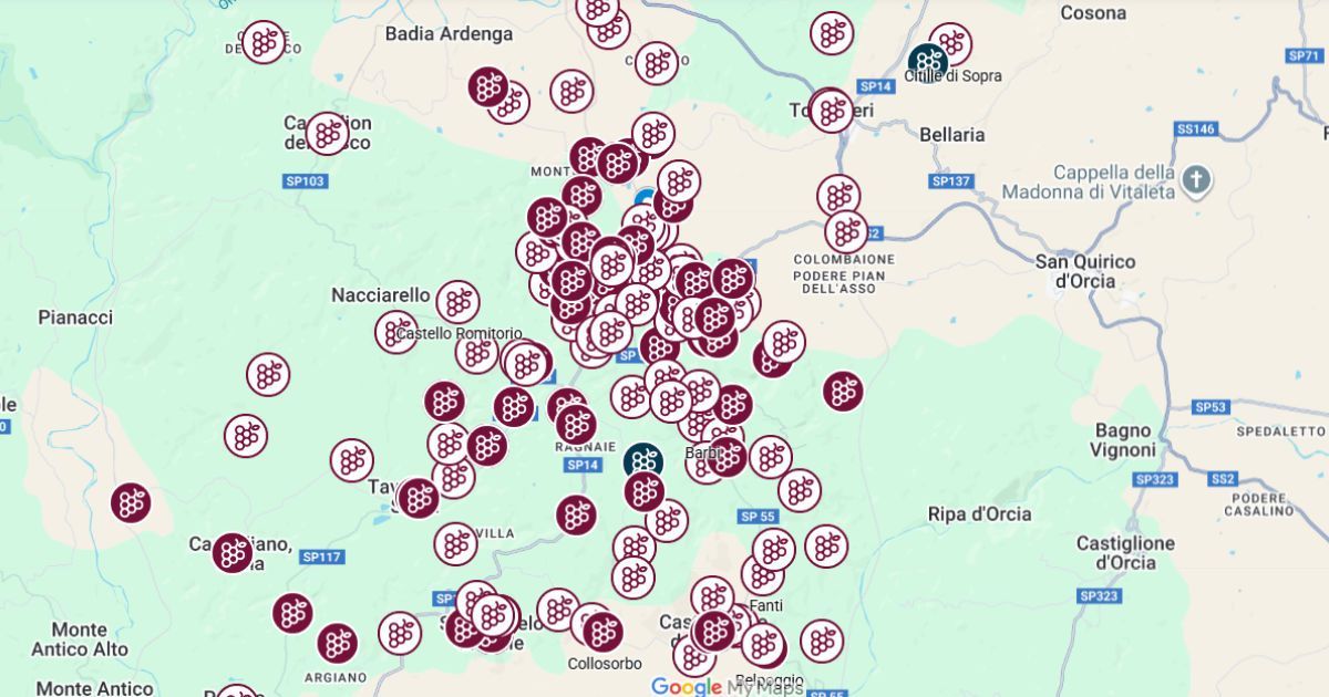 Montalcino wineries map