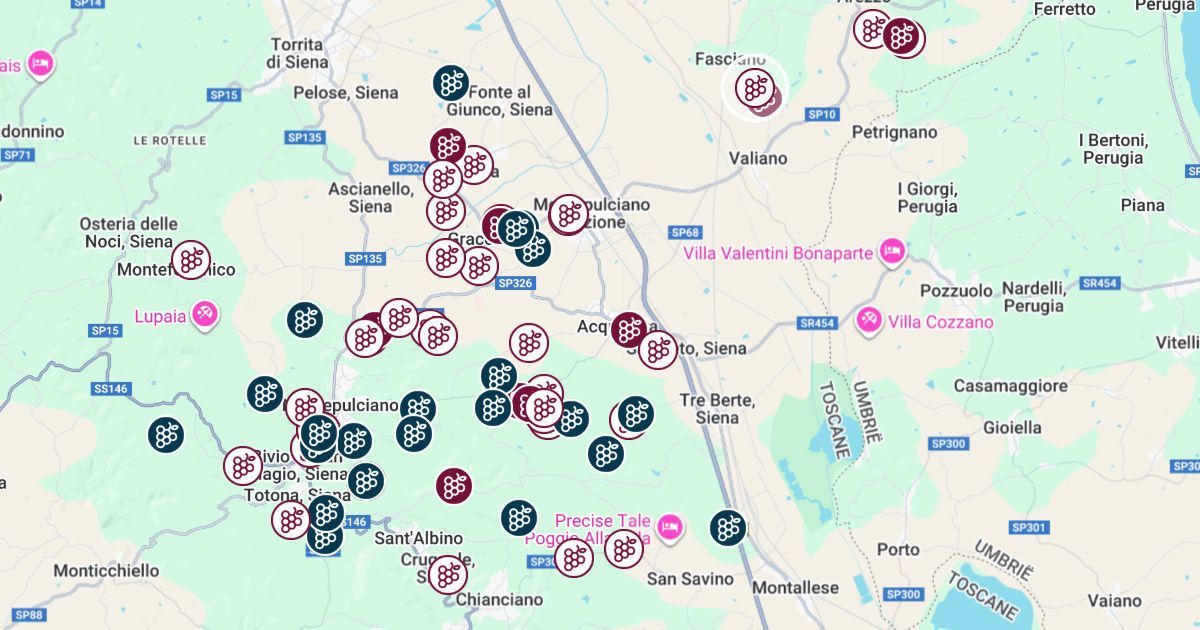 Montepulciano vineyards map