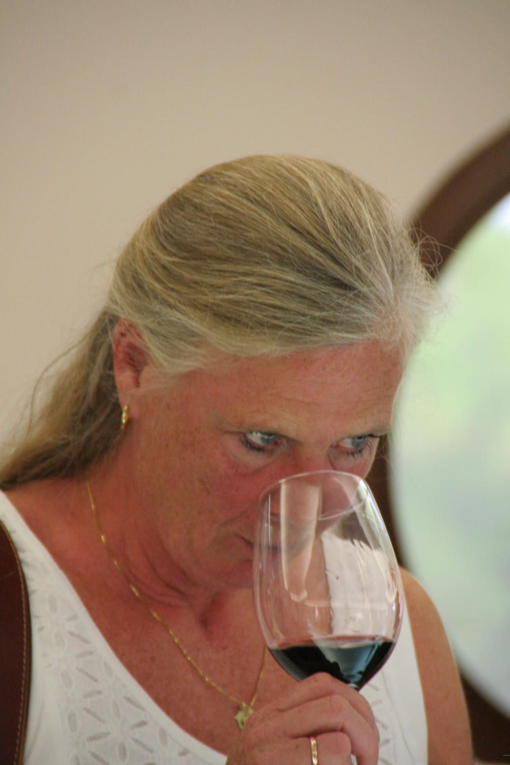 Renata during a wine tasting