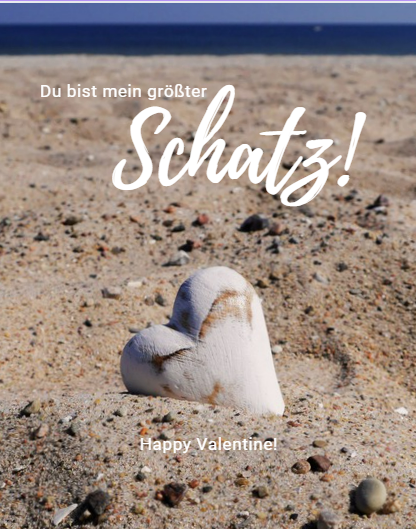Valentinstag 2025 Message mit Herz zum Versenden