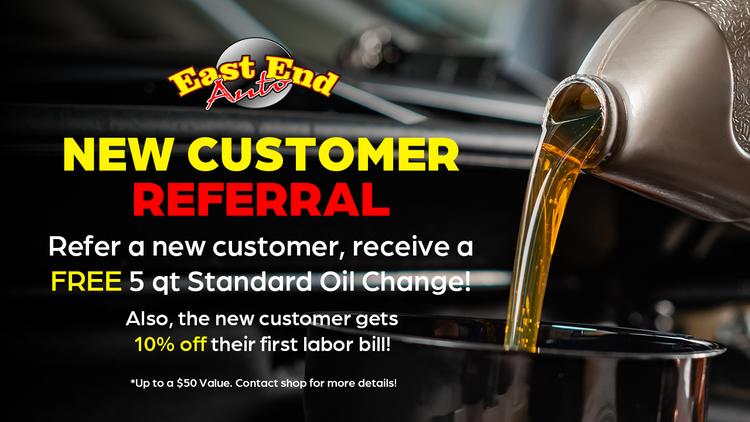 New Customer Referral coupon at East End Auto in Duluth, MN