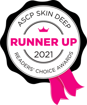 A seal that says ascp skin deep runner up 2021 readers choice awards
