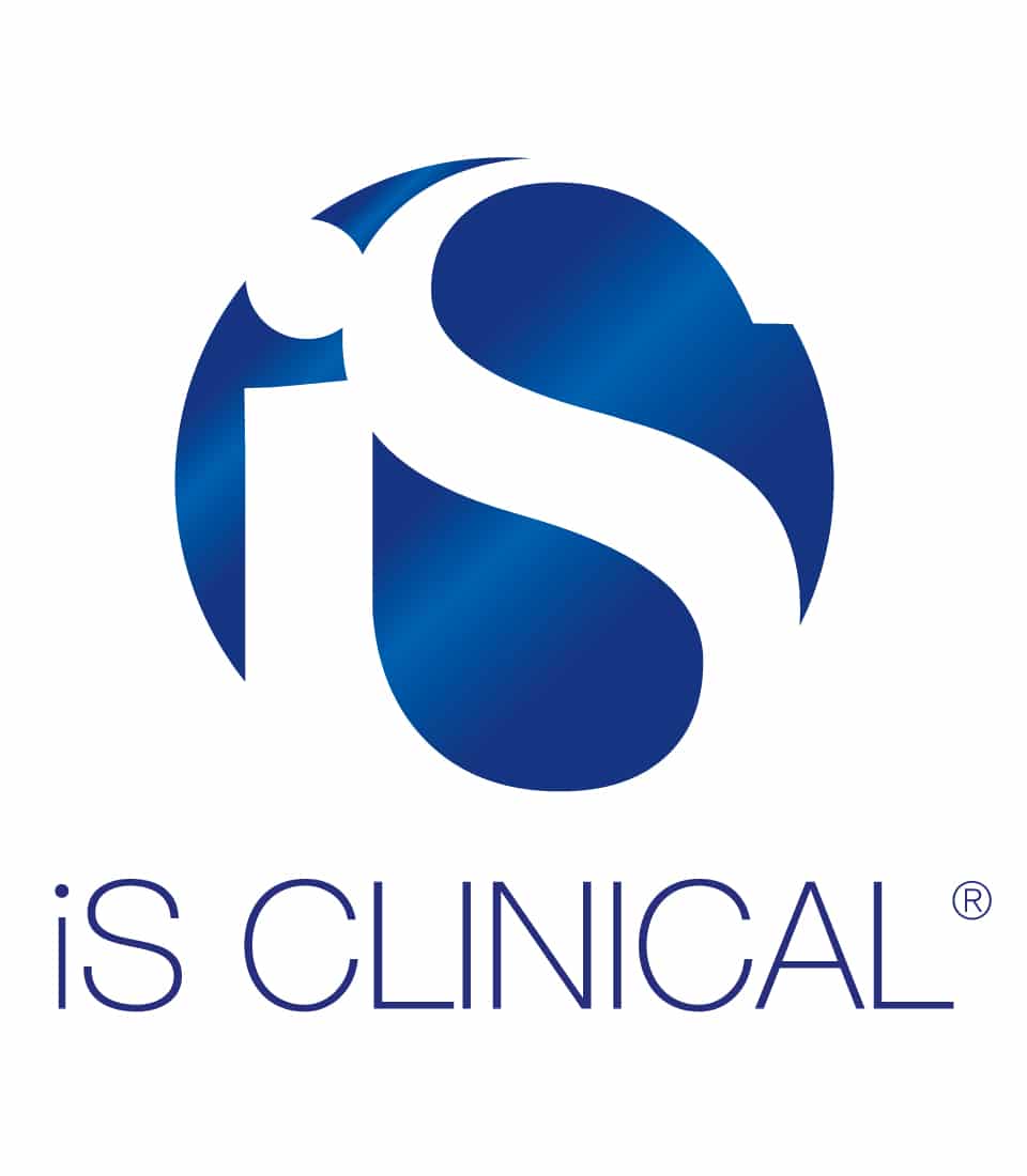 A blue and white logo for is clinical