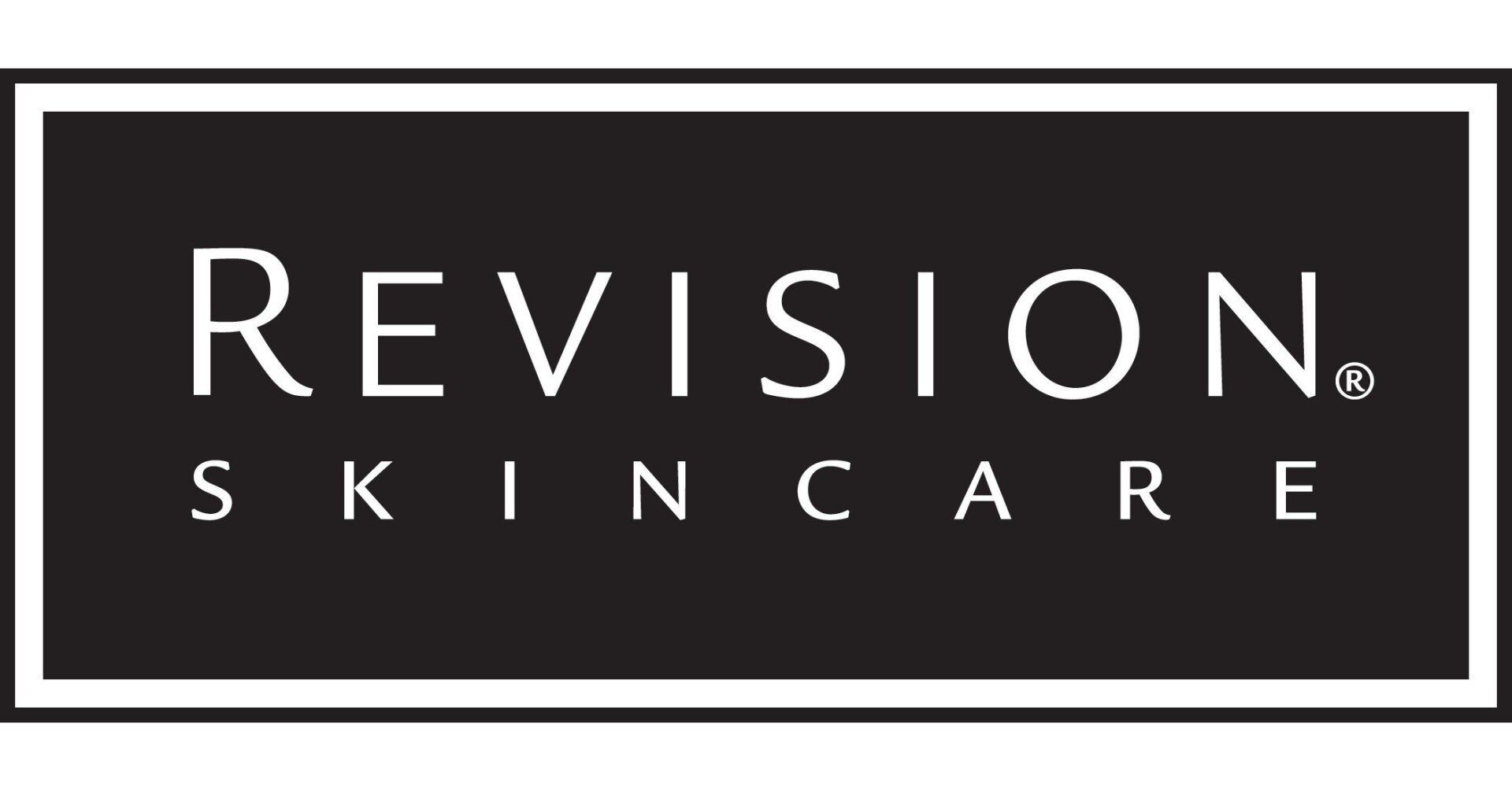 A black and white logo for revision skincare