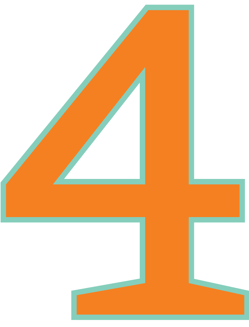 A large, bold, yellow number one with an orange outline against a white background.