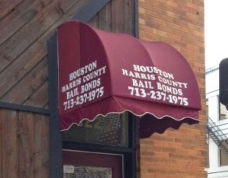 A red awning for houston harris county bail bonds