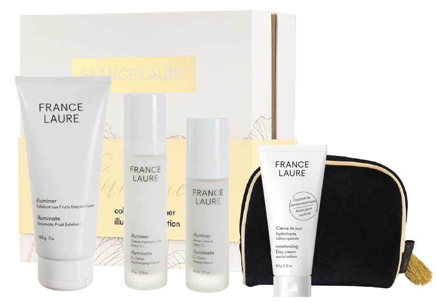 Un ensemble de cosmétiques france laure avec un sac à cosmétiques