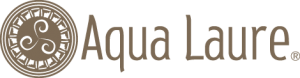 Un logo pour aqua laure est affiché sur un fond blanc