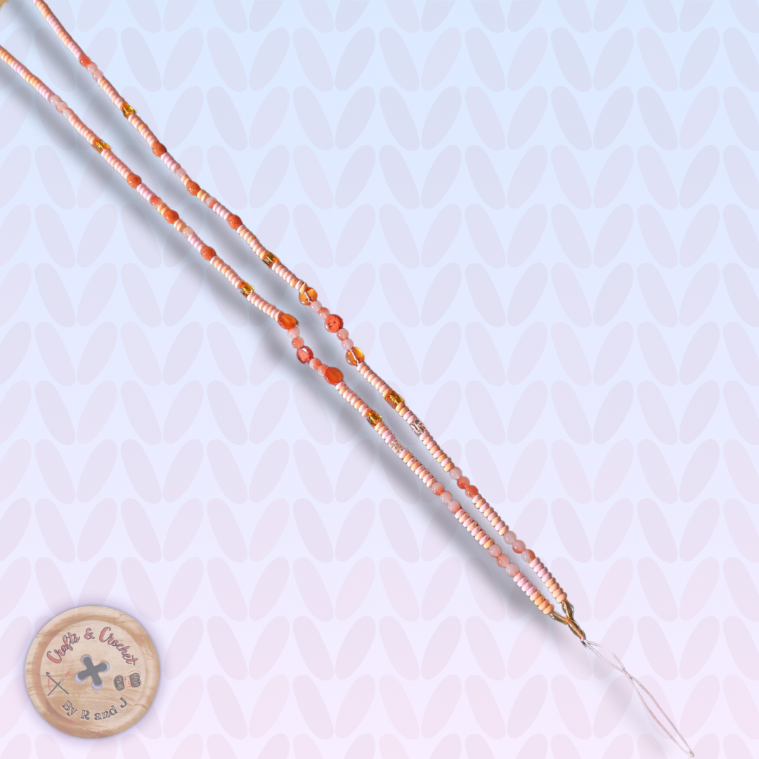 Orange Beaded Phone Holder