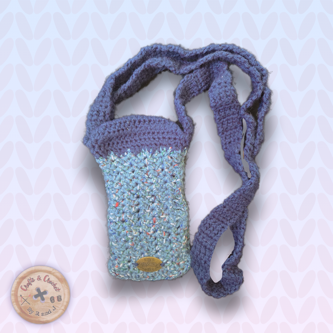Blue Crochet Phone Holder