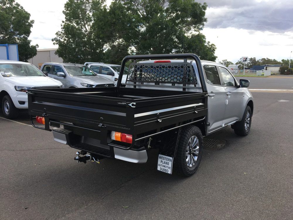Ute With Custom-built Black Tray — Welding Works in Dubbo, NSW