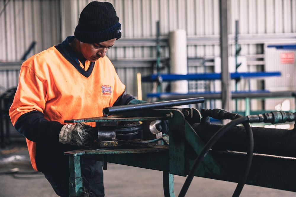 Man Wearing Workwear Inside Garage — Welding Works in Bourke, NSW