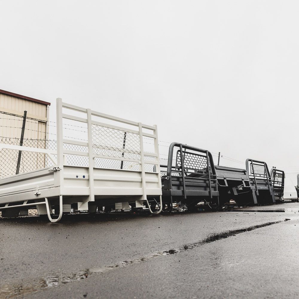 Different Steel Trays With Racks — Welding Works in Bathurst, NSW