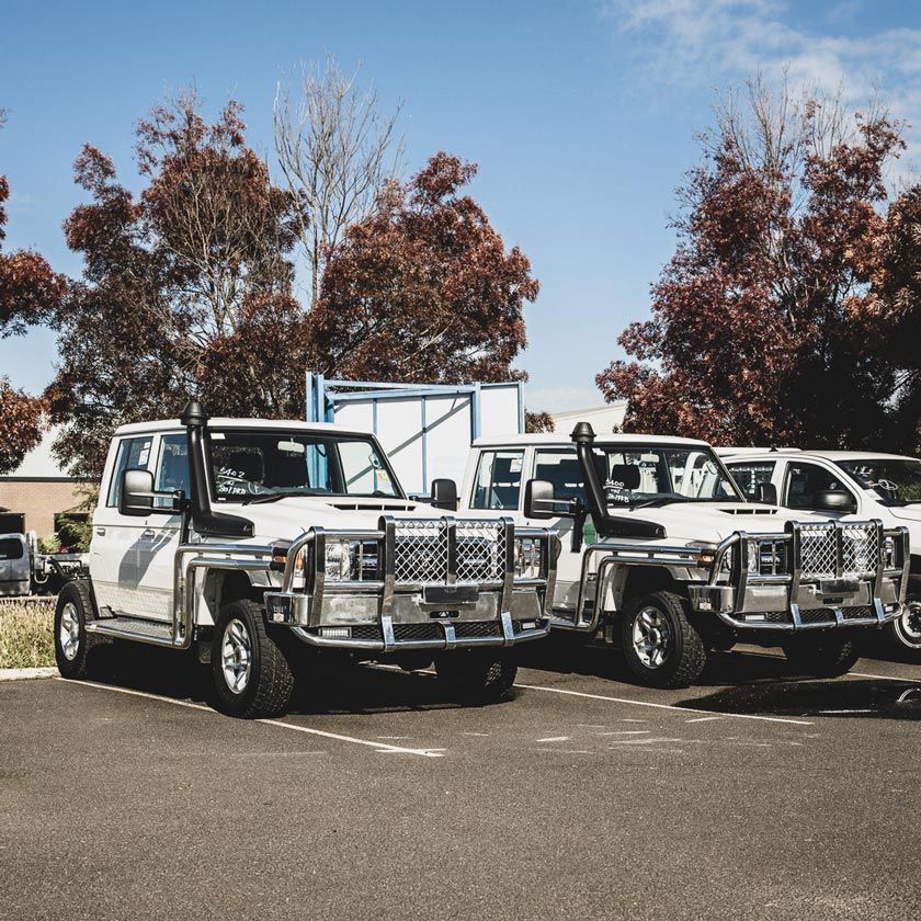 Customised Utes Parked In A Row — Welding Works in Dubbo, NSW