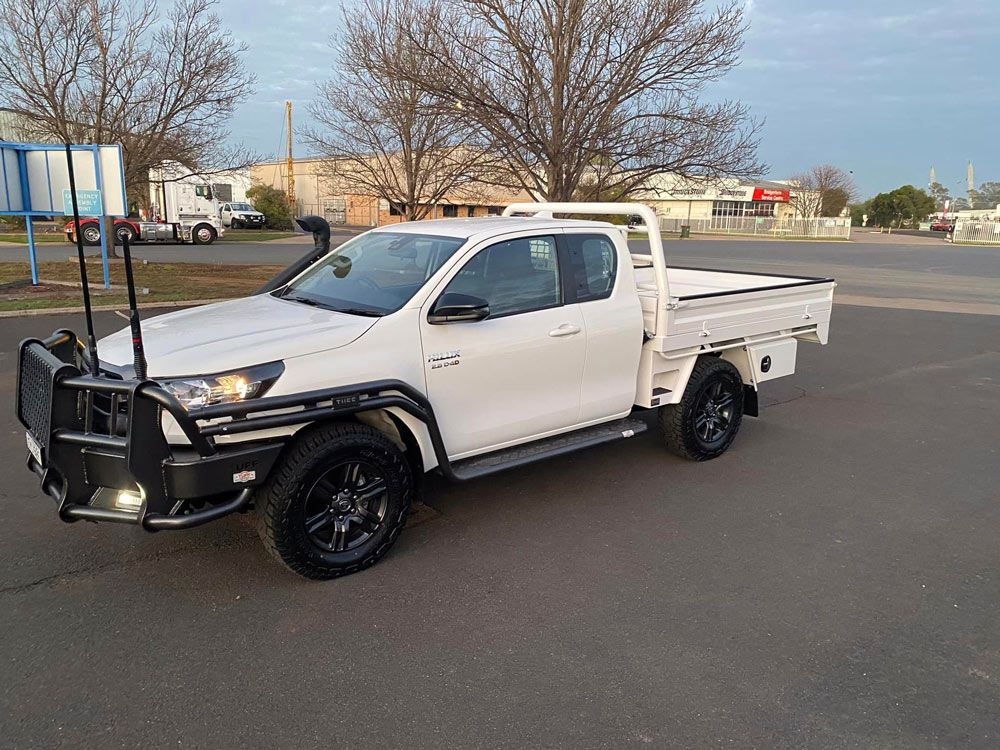 White Ute With Steel Tray — Welding Works in Dubbo, NSW