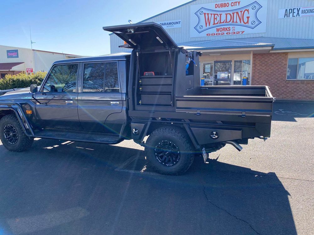 Ute Tool Box With Open Lid — Welding Works in Lightning Ridge, NSW