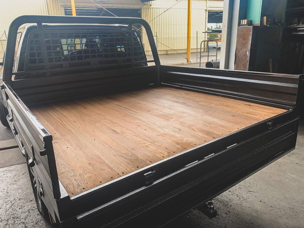 Steel Ute Tray Frame With Wooden Flooring — Welding Works in Orange, NSW