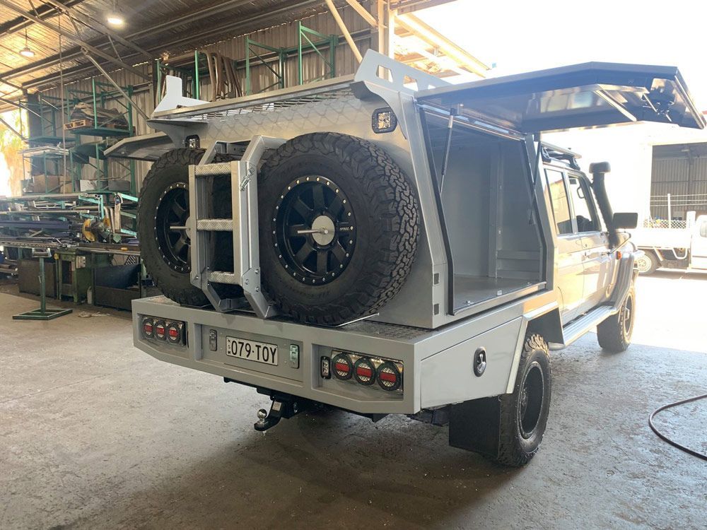 Toyota Land Cruiser With Alloy Canopy — Welding Works in Forbes, NSW