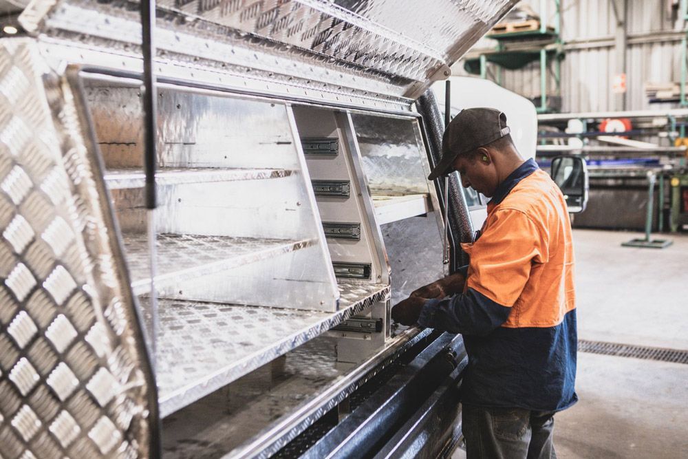 Man Designing A Custom Toolbox — Welding Works in Dubbo, NSW