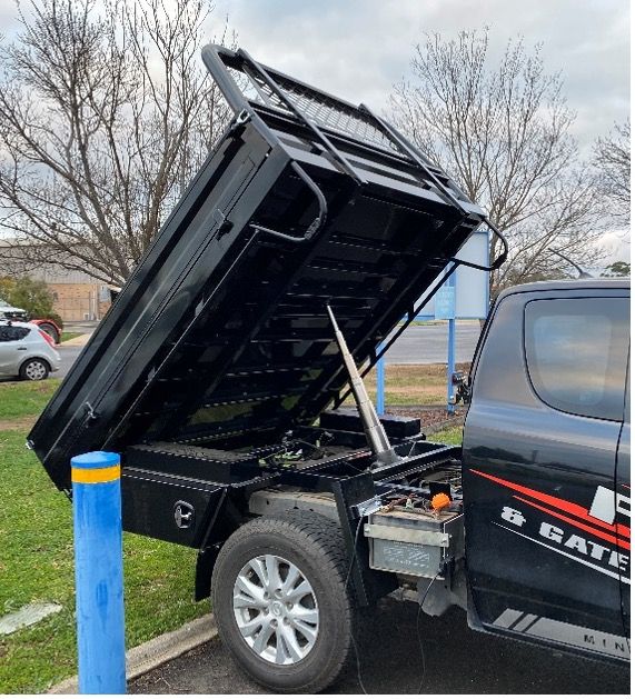 Worker Welding Tray For Tipper — Welding Works in Dubbo, NSW