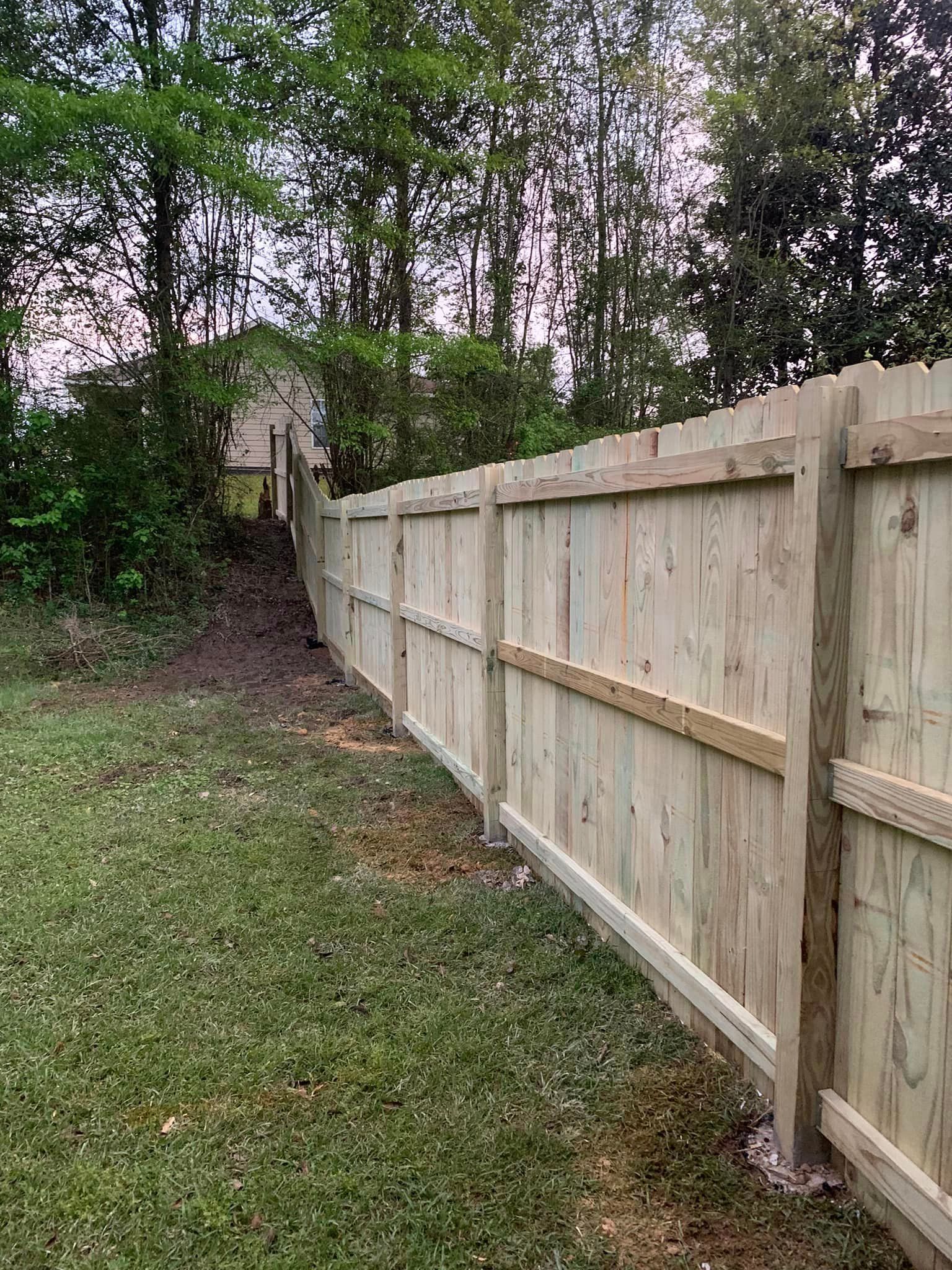 Wooden Fence Build in the Backyard – Columbus, GA – All Veteran Renovators