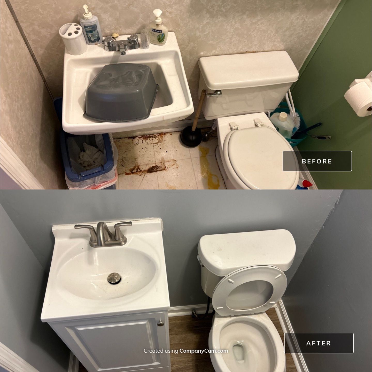 Before and After Remodel of Bathroom and Sink – Columbus, GA – All Veteran Renovators