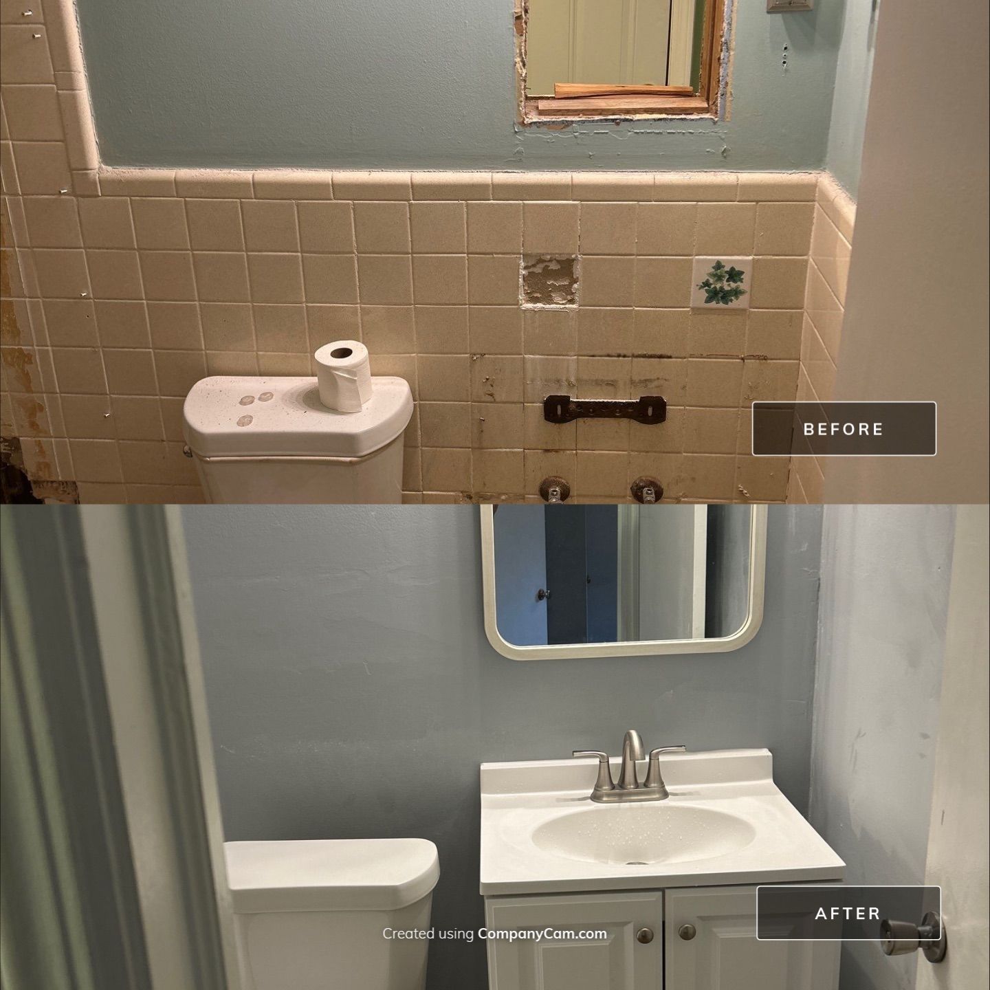 Before and After the Bathroom with a Toilet and Sink – Columbus, GA – All Veteran Renovators