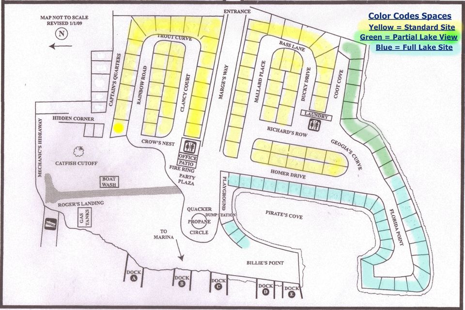 Big Bear RV Park Map at Holloways Marina and RV Park