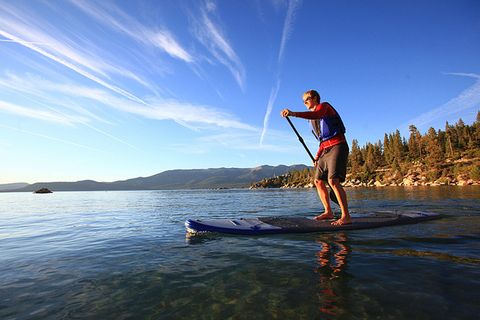 stan up paddle board SUP rentals at Holloway's Marina and RV Park of North Shore Landing in Big Bear Lake
