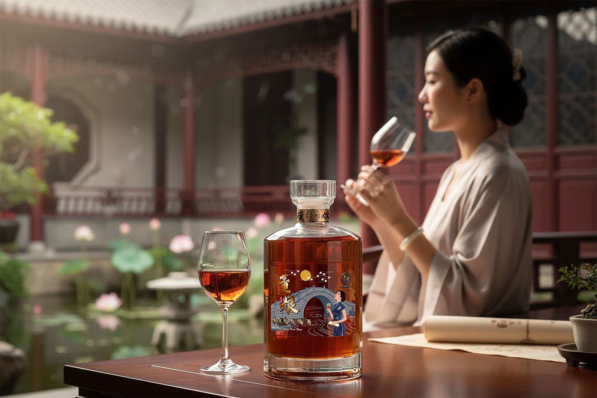 董娘凍頂烏龍梅酒｜240ml｜100% 純釀造凍頂烏龍茶梅酒｜Donnia