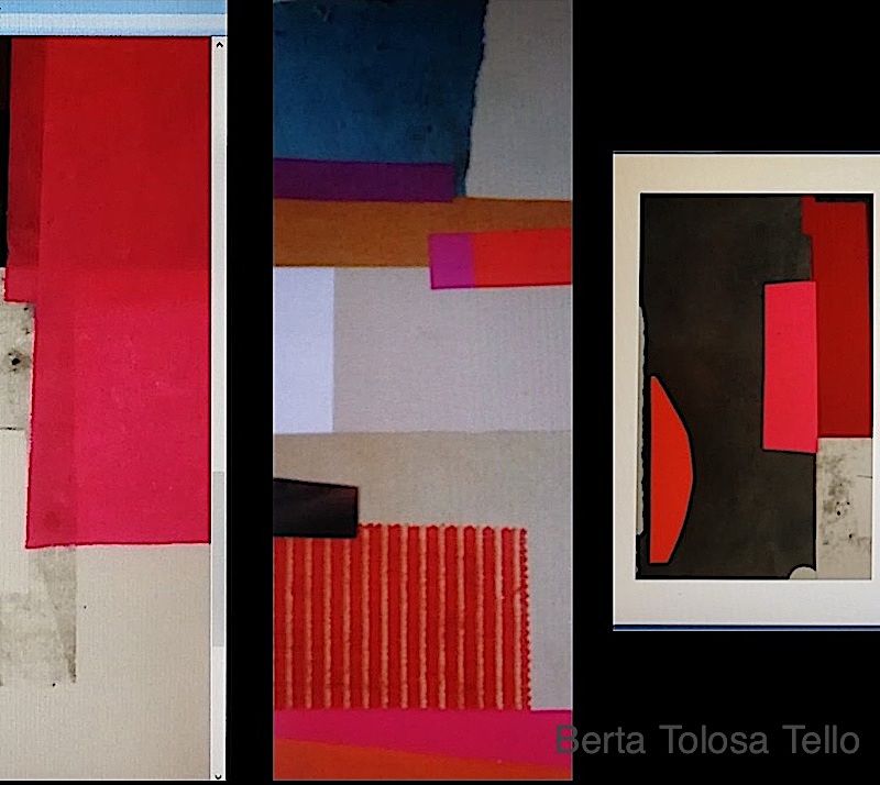 Un collage de tres cuadros de Berta Tolosa Tello.