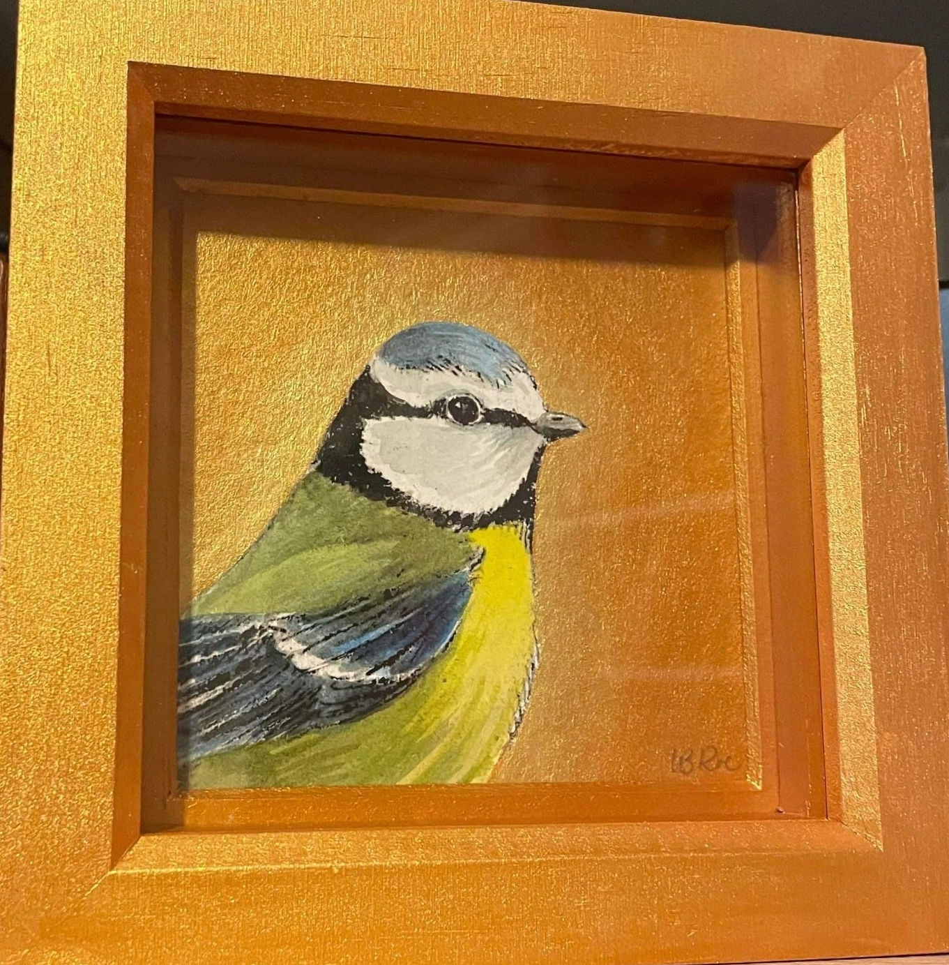 Painting of a blue tit