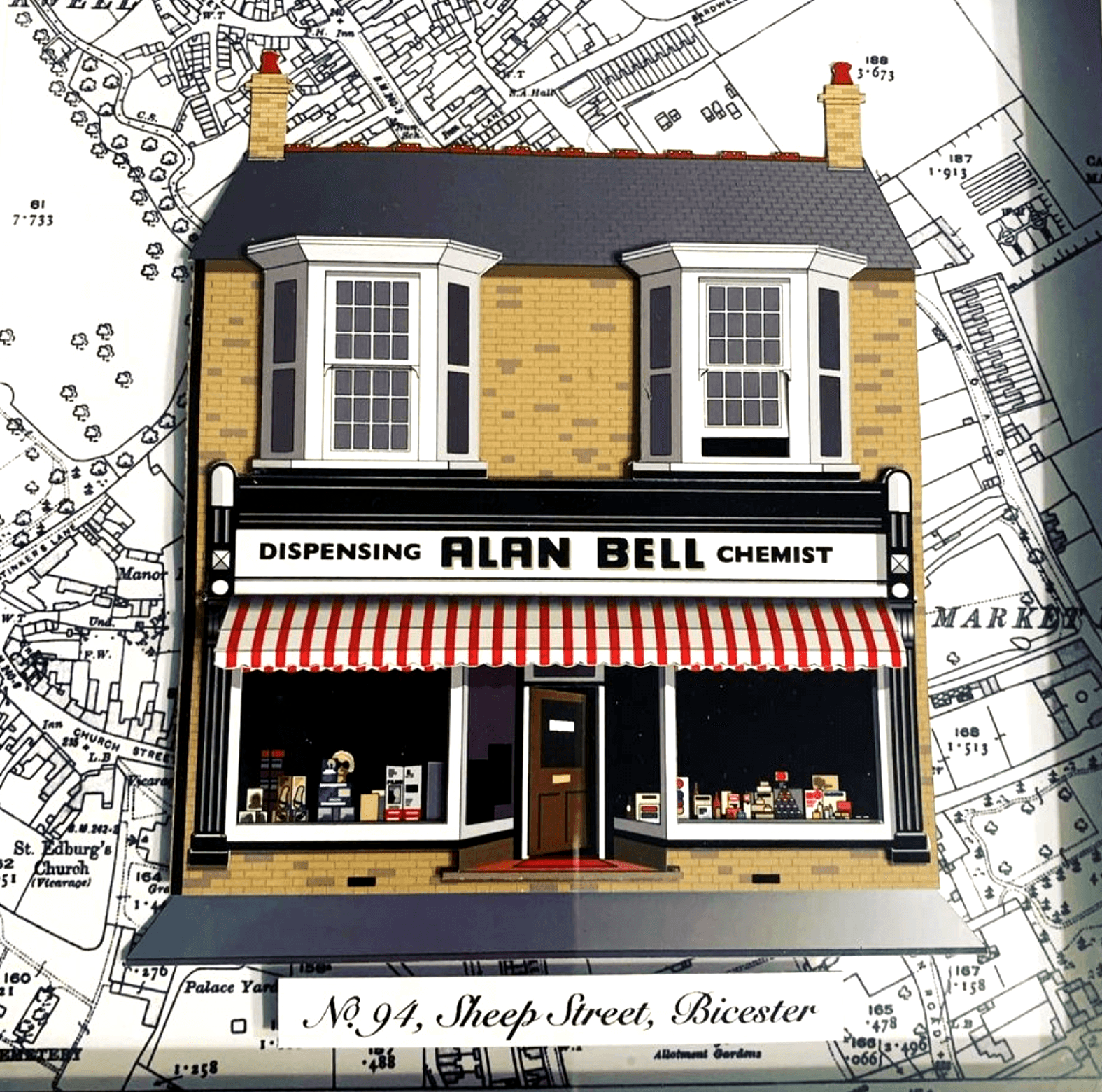 Shop as a piece of shadow box art