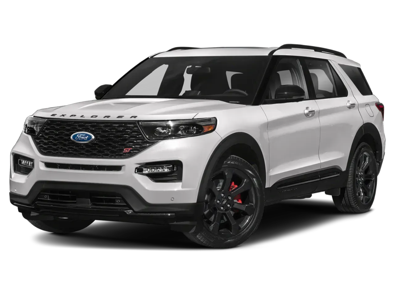 A white ford explorer is shown on a white background.