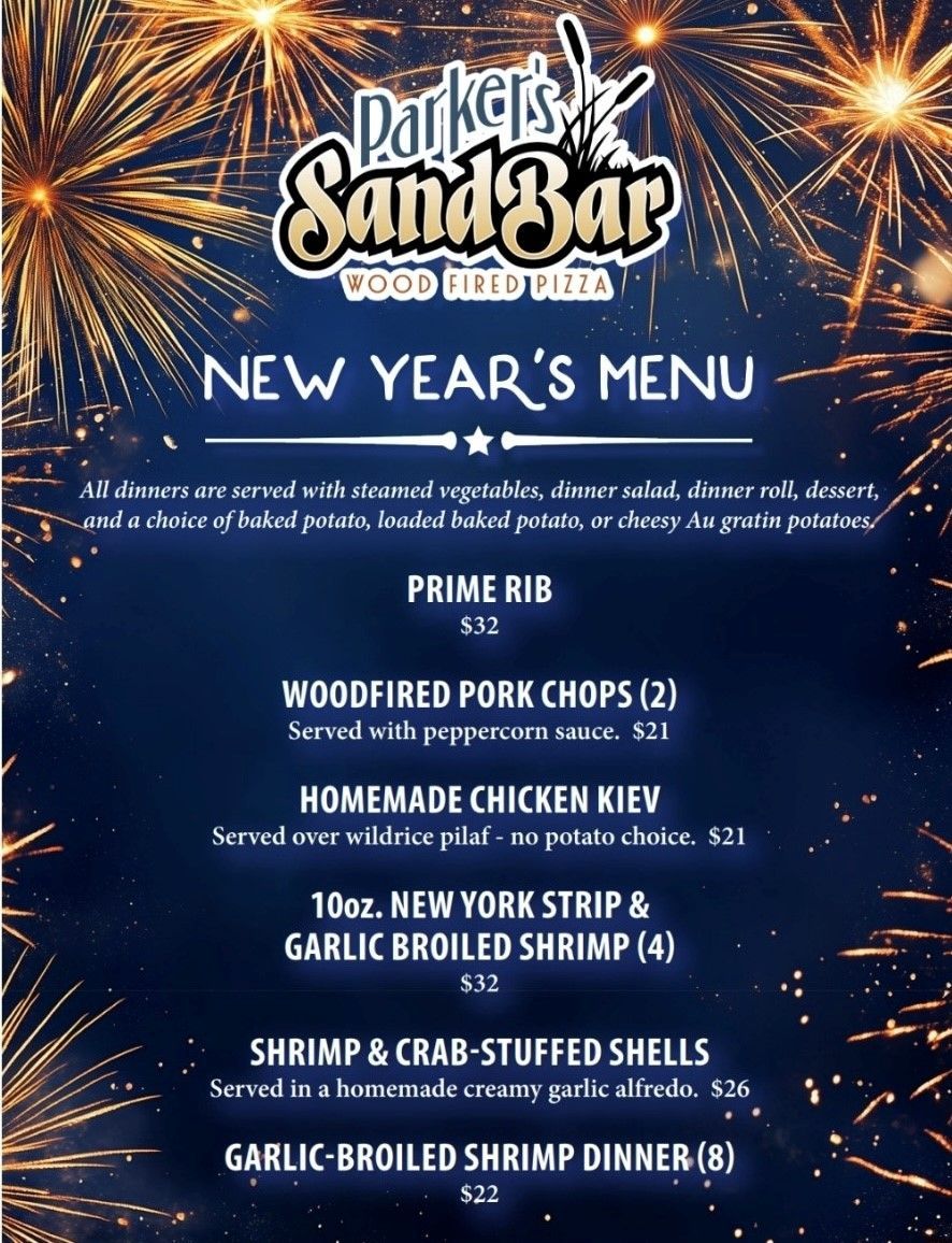 A new year 's menu for parker 's sand bar