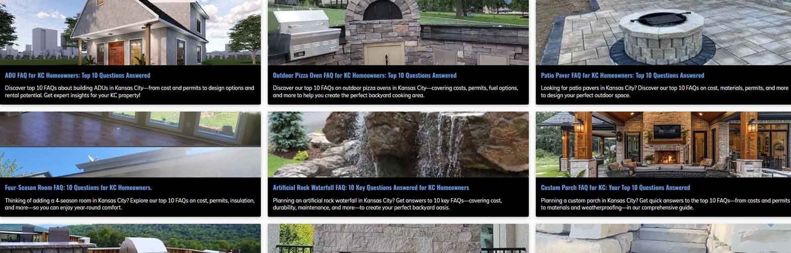 A collage of pictures of a house and a fire pit.