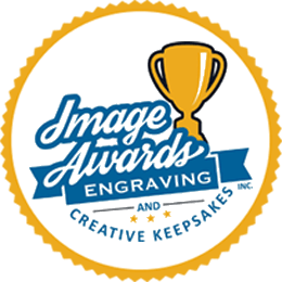 A logo for image awards engraving and creative keepsakes