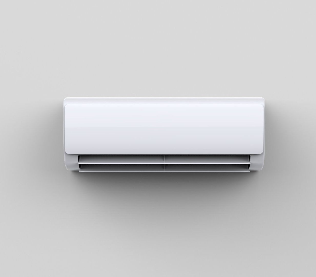 An air conditioner mounted on a wall featuring a sleek design