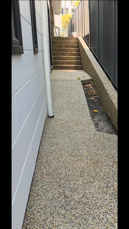 Side of the House Pebble Walk Path — Brodie Wynter Concreting in Port Macquarie, NSW