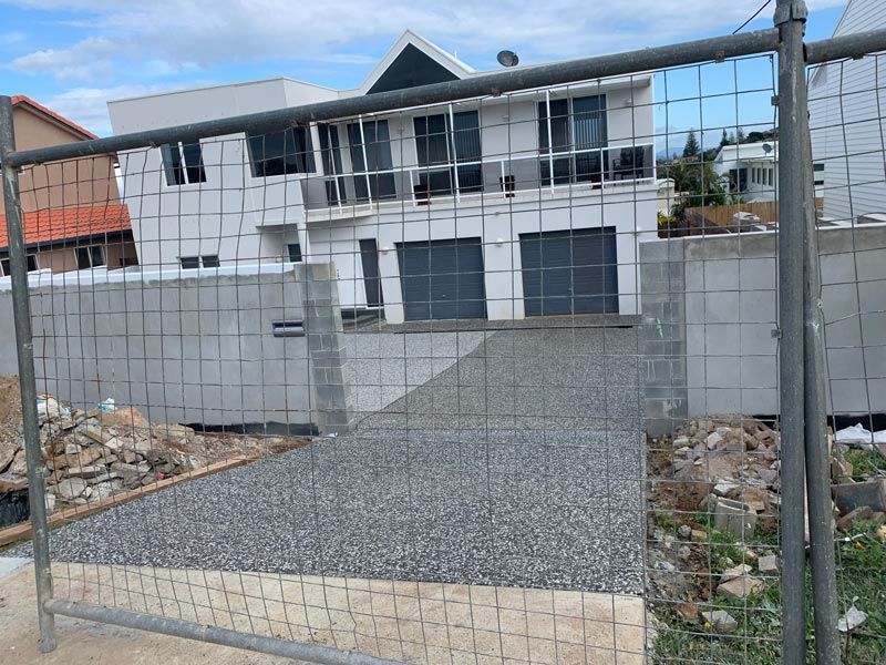 Pebble Driveway to Garage — Brodie Wynter Concreting in Port Macquarie, NSW