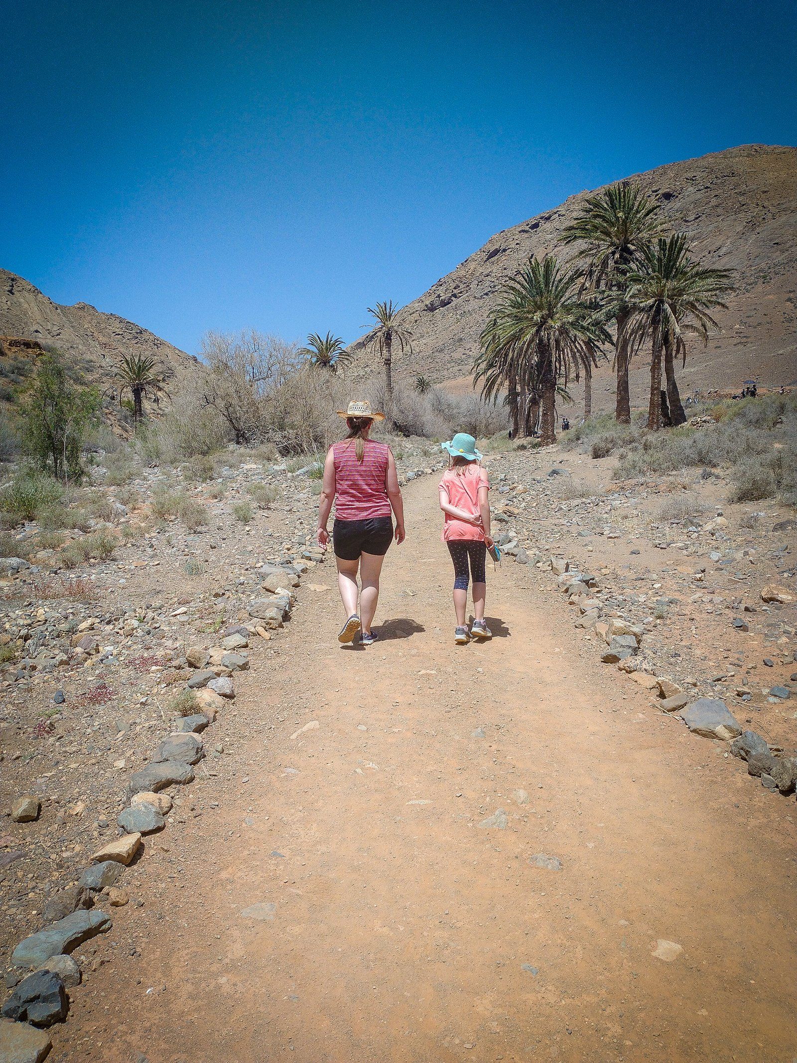 Wanderweg kurz nach Vega de Rio Palmas auf Fuertventura durch wüsenähnliche Landschaft
