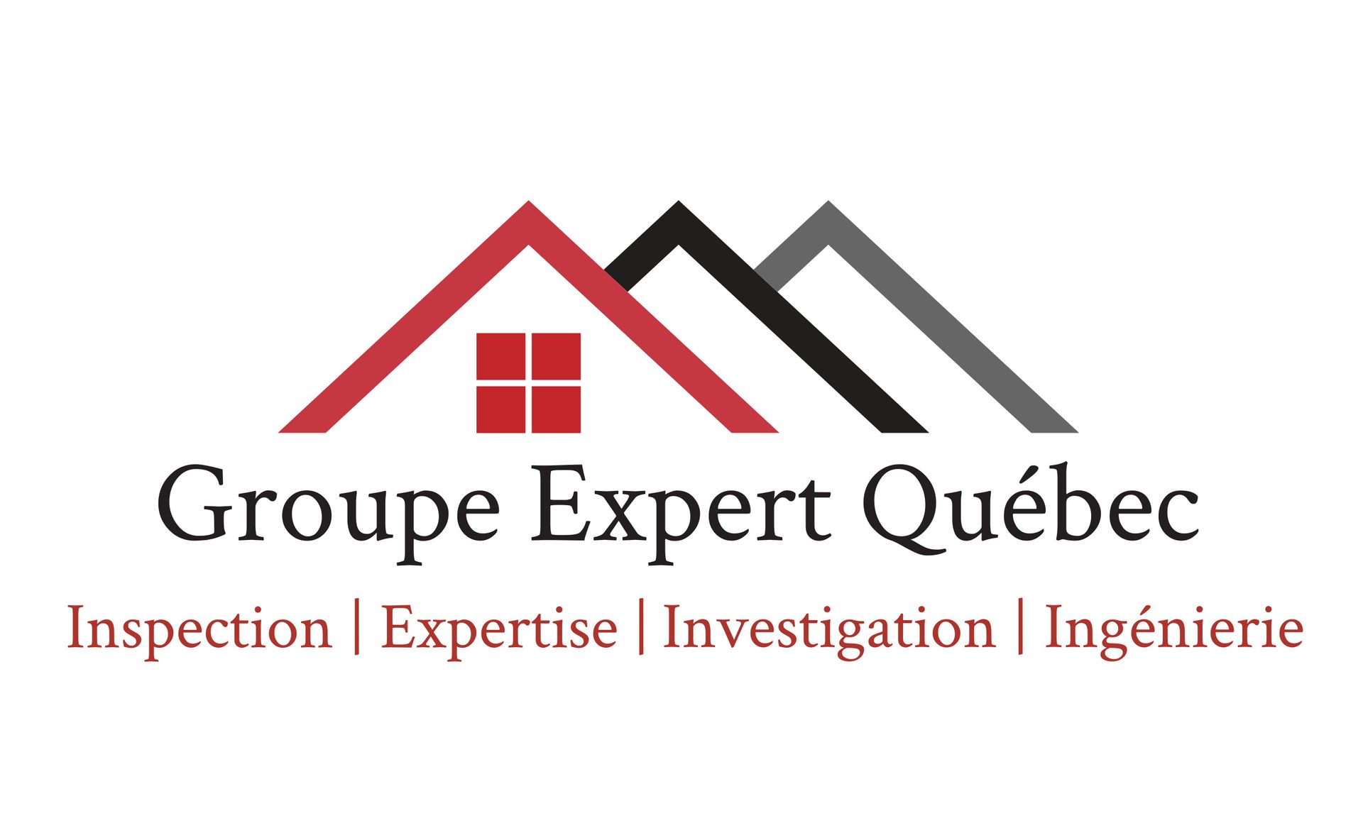 Un logo pour groupe expert québec avec une maison dessus