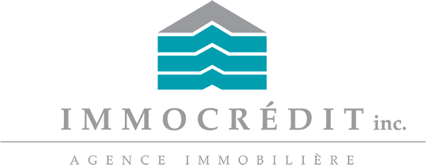 Le logo d'immocrédit inc. montre une maison avec trois flèches pointant dans des directions opposées.