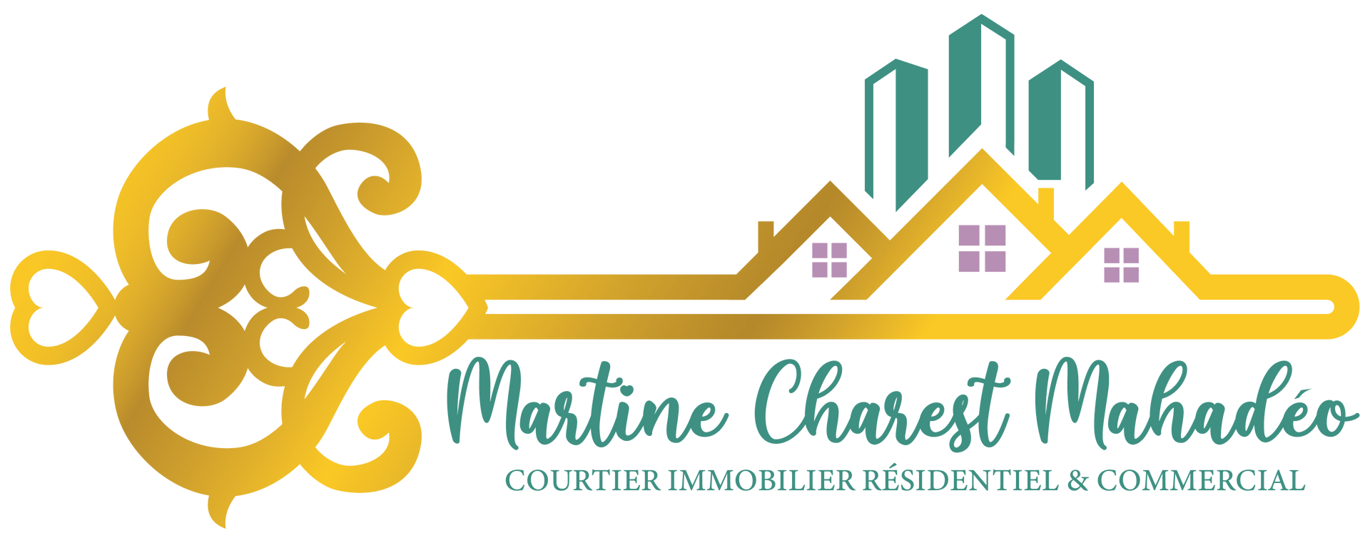 Le logo de Martine Charest Mahadeo est une clé avec une maison dessus.