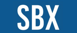 Le mot sbx est sur fond bleu