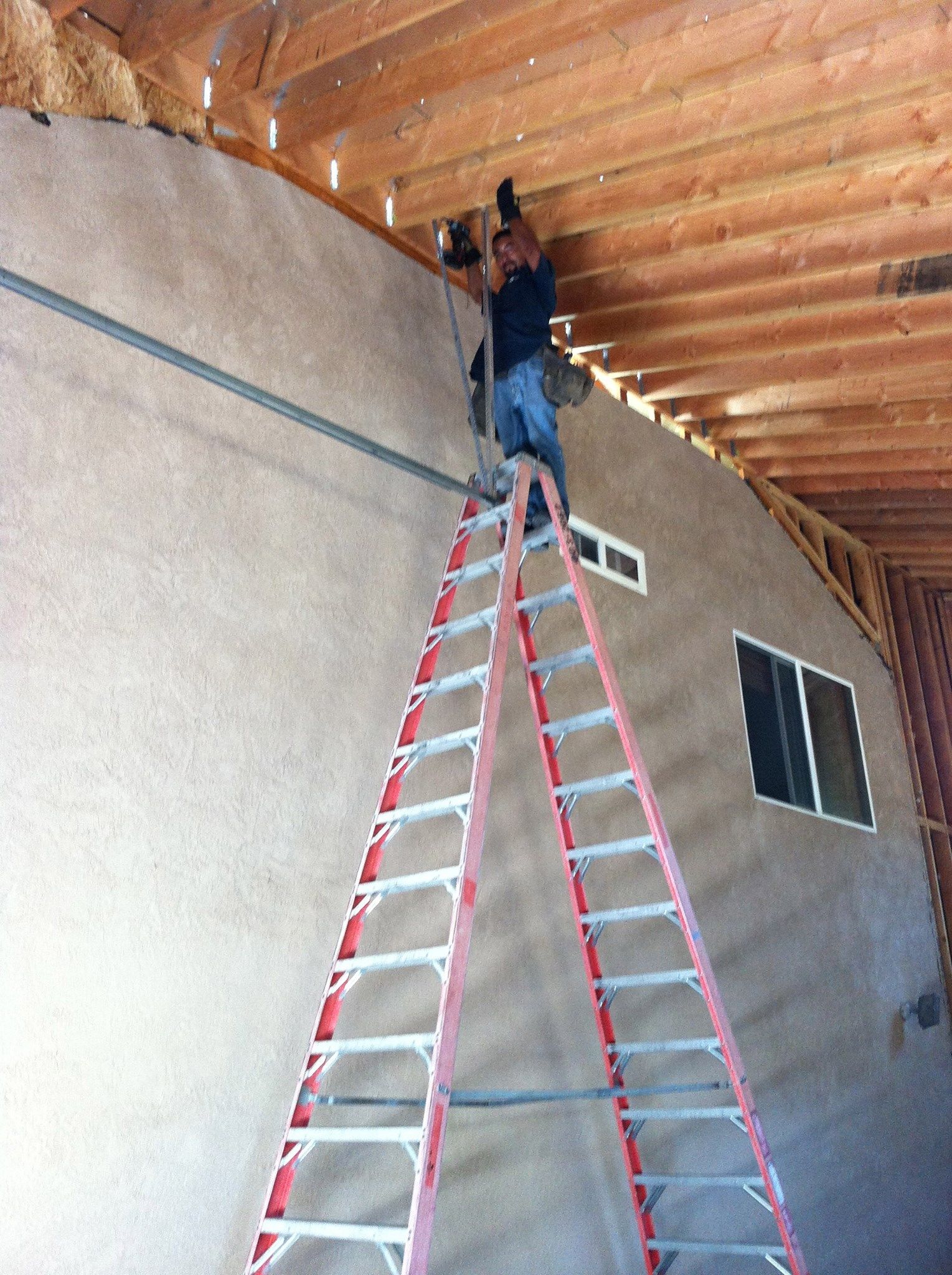 garage door ladder