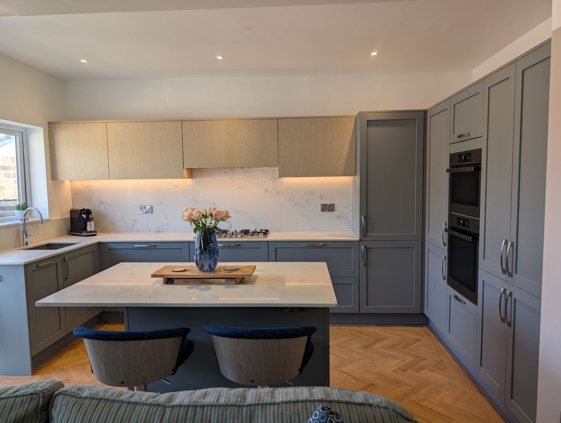 Beautiful and elegant kitchen design by James James Kitchens with bright worktops and stunning features Beautiful and elegant kitchen design by James James Kitchens with bright worktops and stunning features