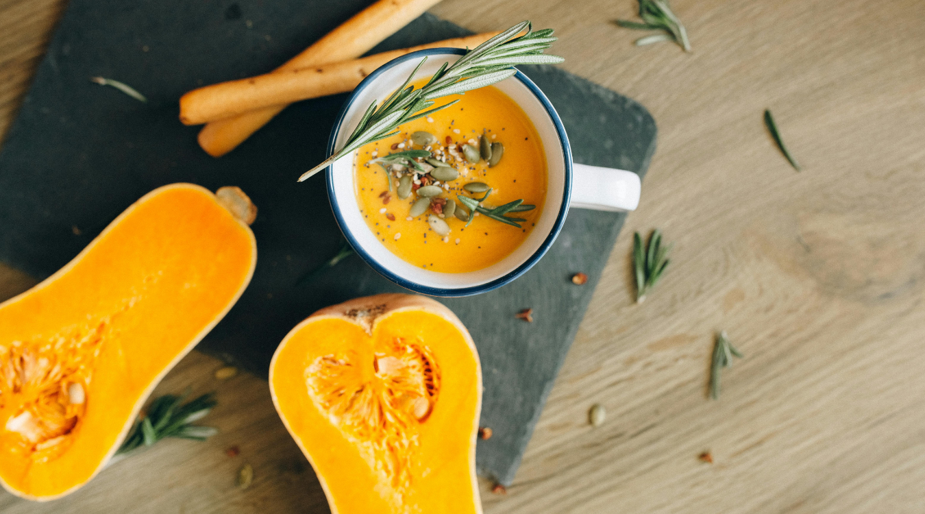 Creamy Butternut Squash Soup Preparing a creamy butternut squash soup