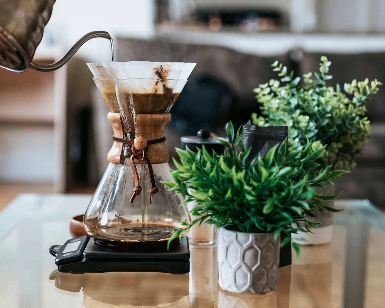 Coffee being freshly filtered Fresh Filtered Coffee
